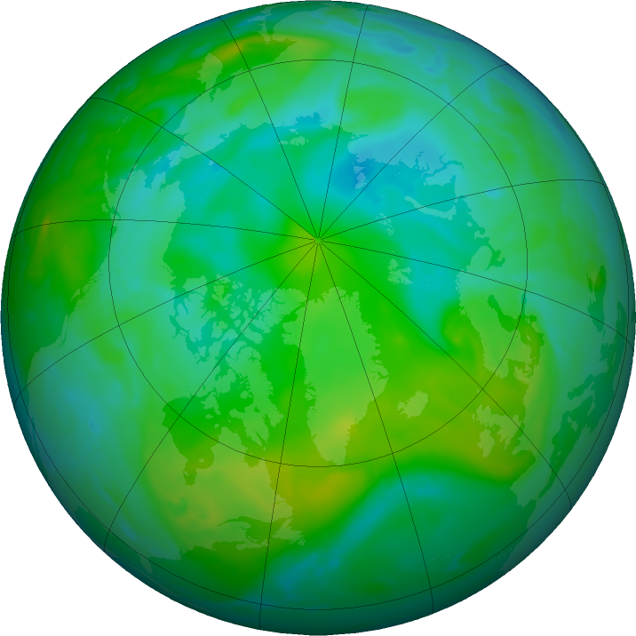 Arctic ozone map for 03 August 2023